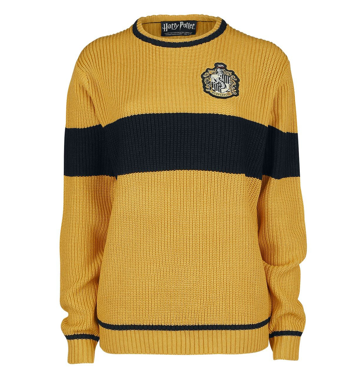 yellow and black hufflepuff sweater